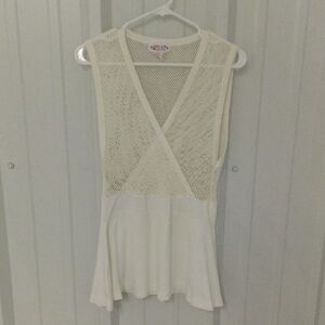 Girls Gear Y2K White Sleeveless Mesh Top